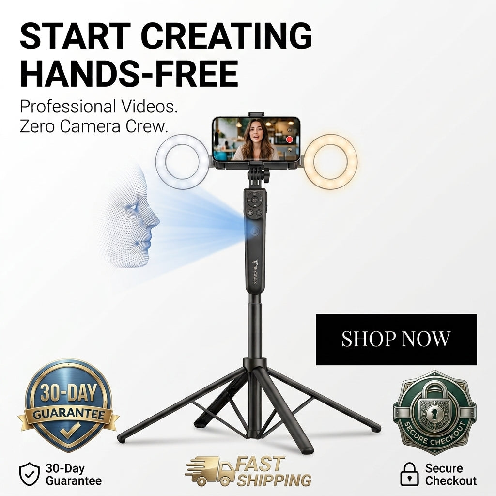 AutoPod 360™ — Auto Face-Tracking Tripod with Fill Light