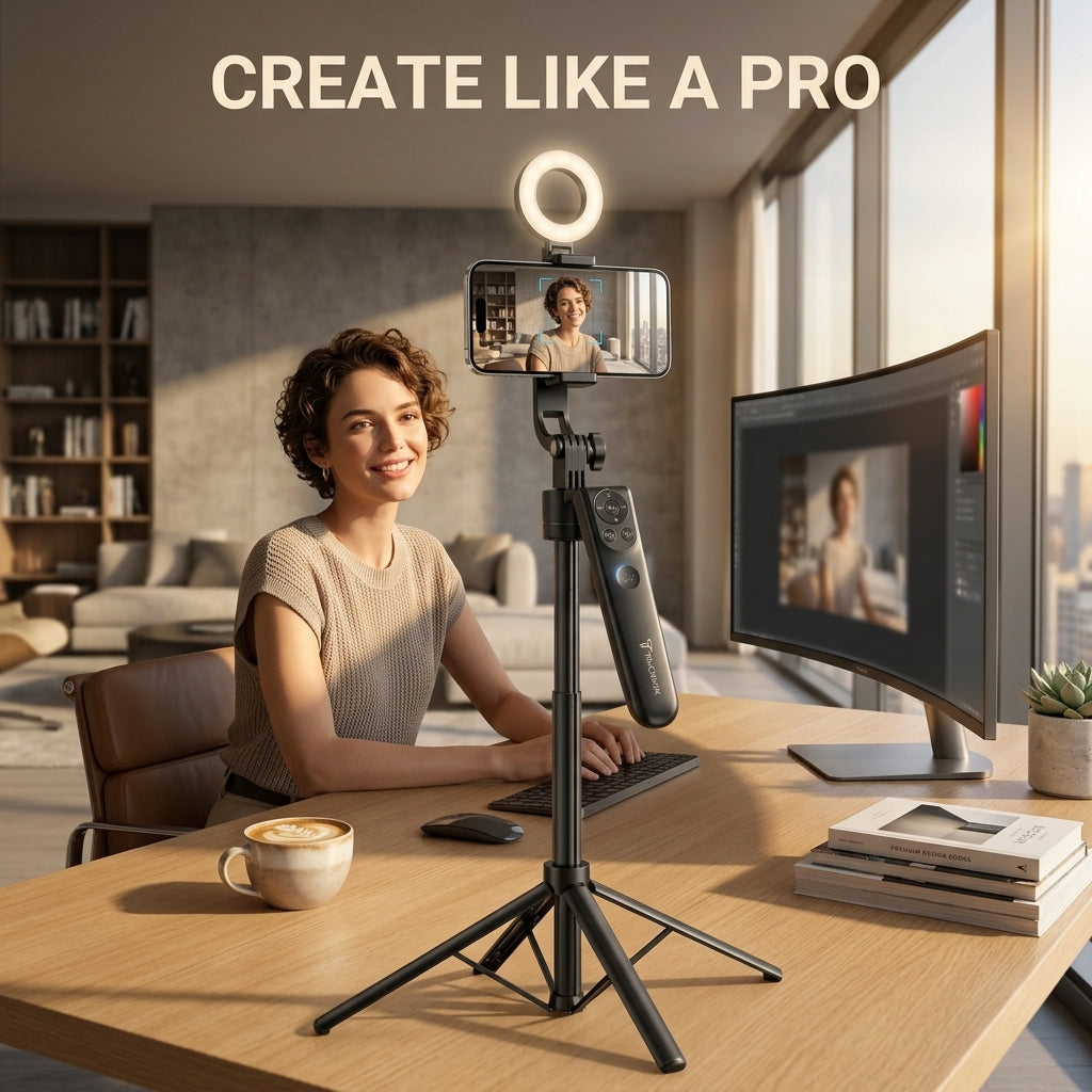 AutoPod 360™ — Auto Face-Tracking Tripod with Fill Light