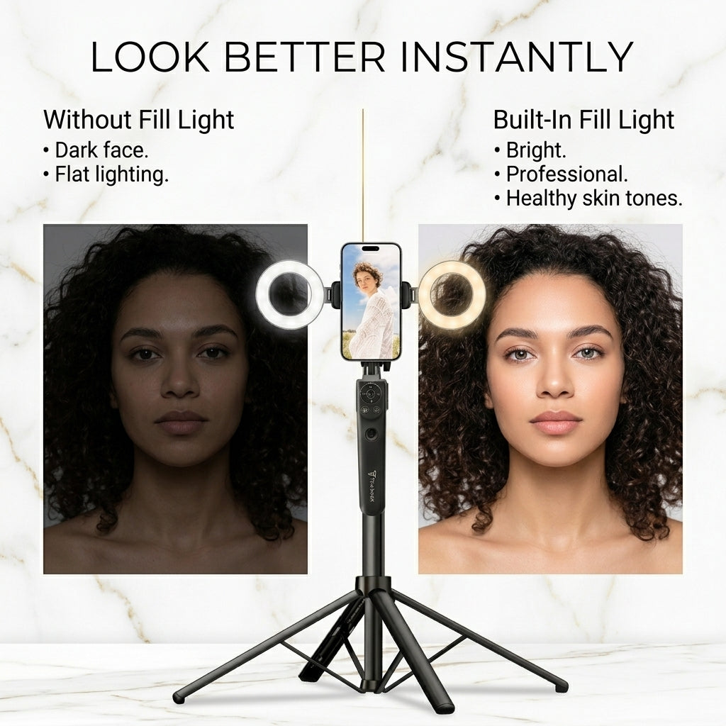 AutoPod 360™ — Auto Face-Tracking Tripod with Fill Light