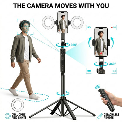 AutoPod 360™ — Auto Face-Tracking Tripod with Fill Light
