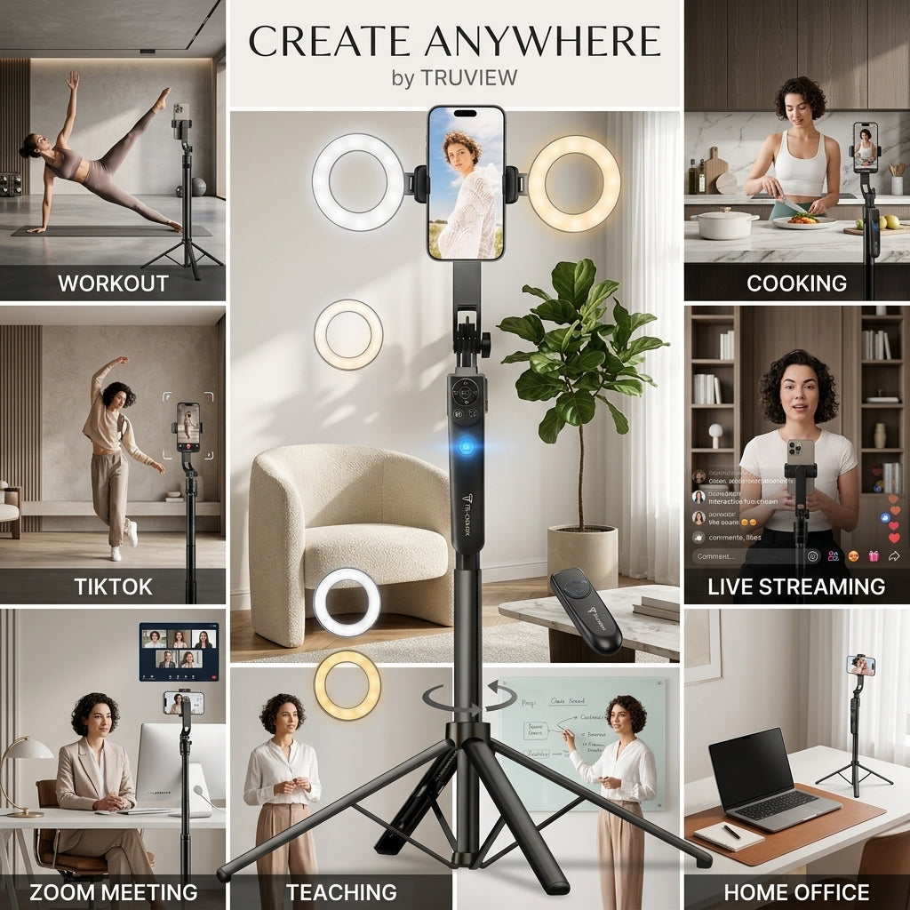 AutoPod 360™ — Auto Face-Tracking Tripod with Fill Light
