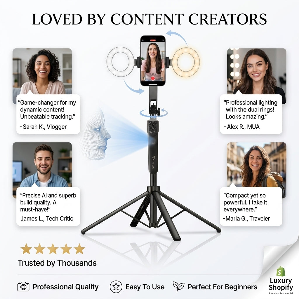 AutoPod 360™ — Auto Face-Tracking Tripod with Fill Light