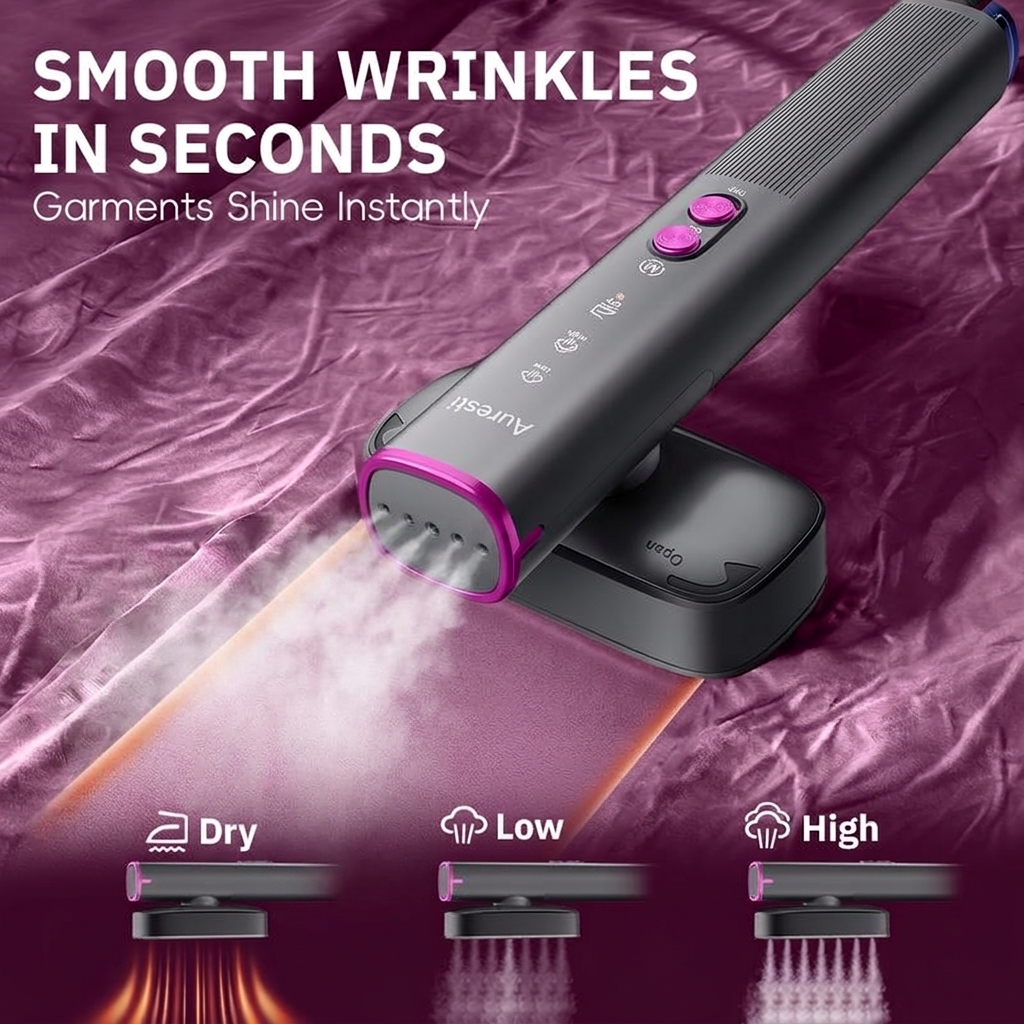 Portable Handheld Clothes Steamer, 30s Fast Heat, Travel Garment Steamer