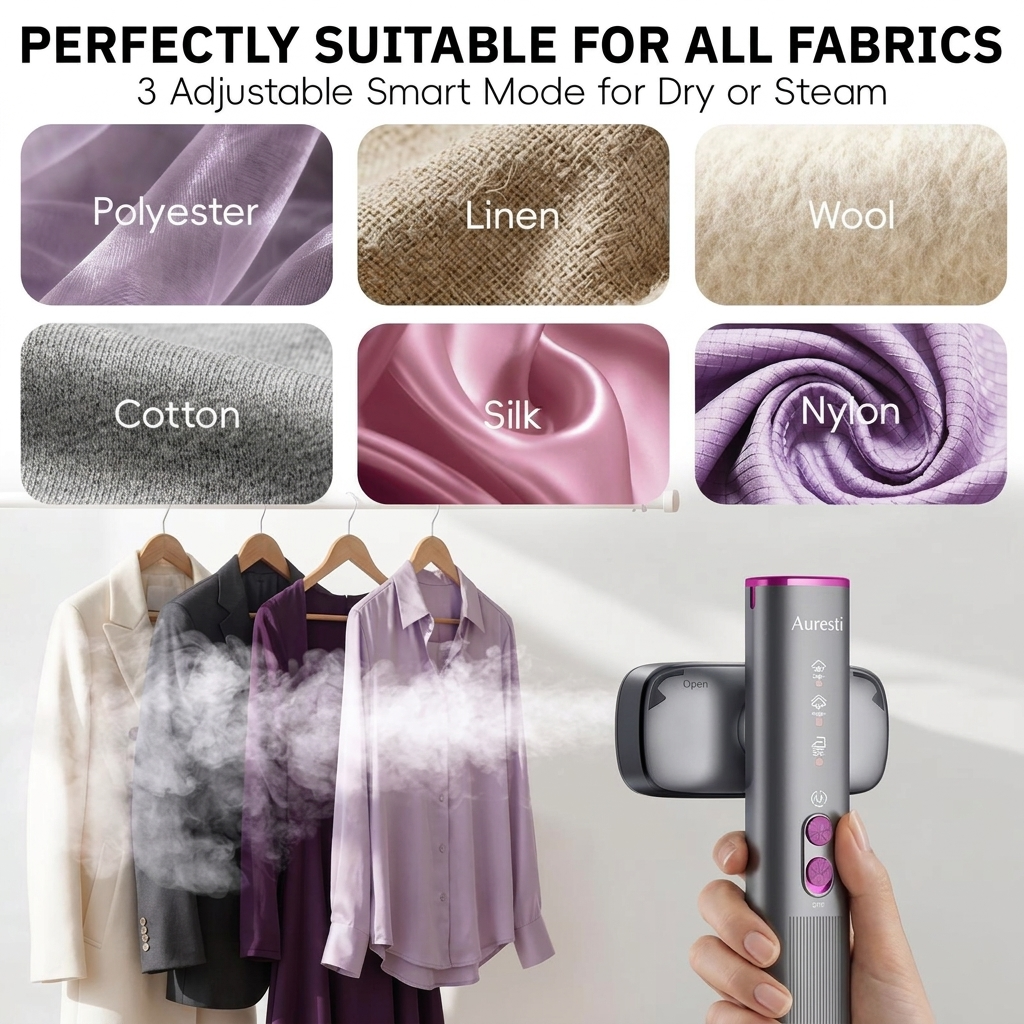 Portable Handheld Clothes Steamer, 30s Fast Heat, Travel Garment Steamer