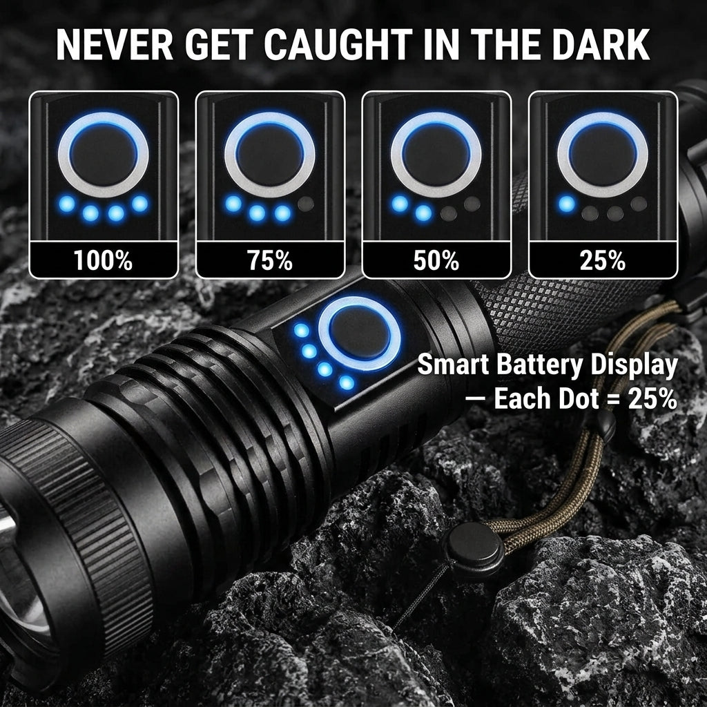 Rechargeable Tactical Flashlight — Zoomable & Waterproof